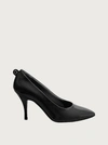 Ferragamo Judy 85 Gancini Pumps In Lambskin Leather In White