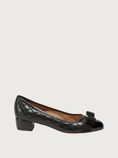 FERRAGAMO QUILTED VARA BOW PUMP