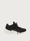 Ferragamo Chunky Saw-sole Low-top Trainers In Black