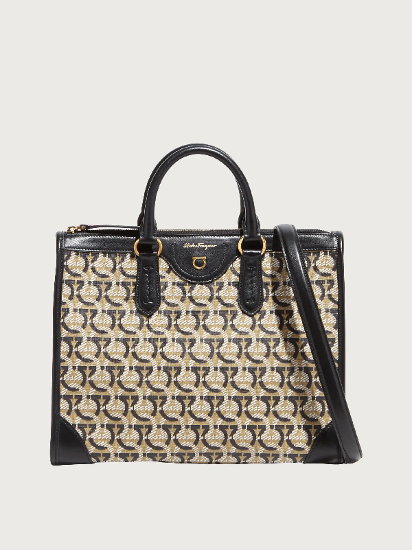 Salvatore Ferragamo Gancini Tote Bag Medium In Black ModeSens