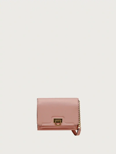 Ferragamo Leather Crossbody Bag In Pink