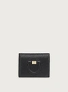 Ferragamo Small Gancini Leather Wallet In Black