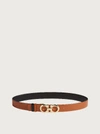 Ferragamo Reversible And Adjustable Gancini Belt In Brown