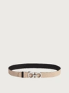 Ferragamo Reversible And Adjustable Gancini Belt In Beige