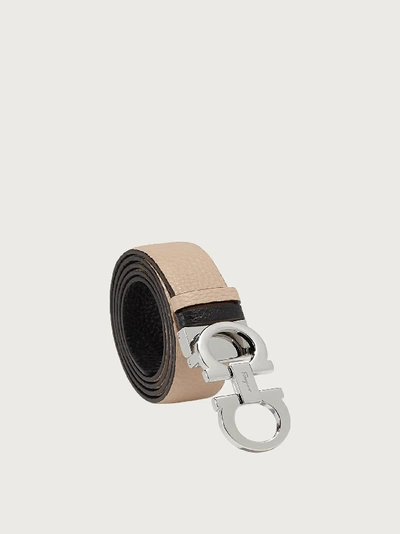 Ferragamo Reversible And Adjustable Gancini Belt In Pink