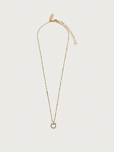 Ferragamo Gancini Crystals Necklace (s) In Gold