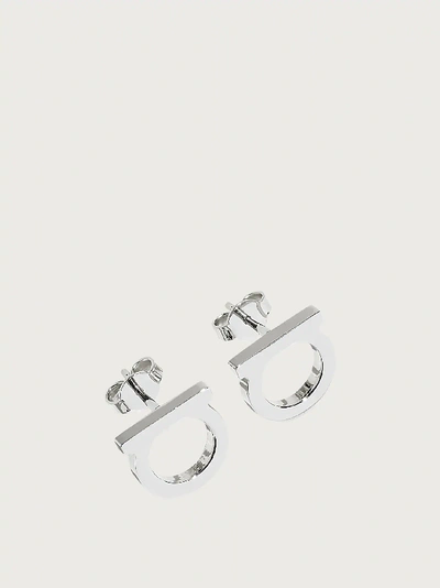 Ferragamo Gancini Earrings (l) In Silver