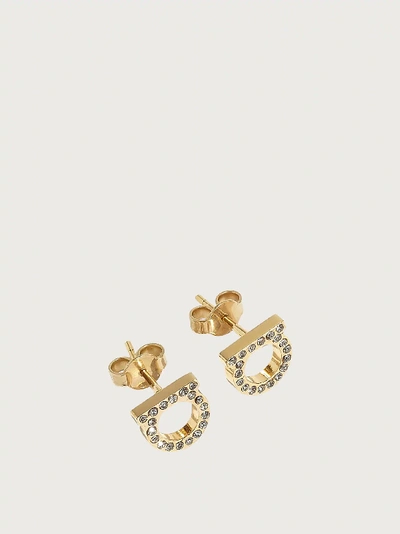 Ferragamo Gancini Crystals Earrings (s) In Gold