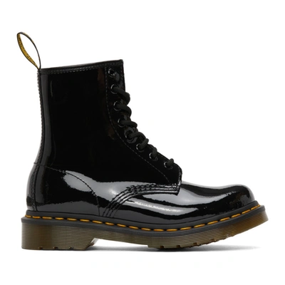 Dr. Martens' 1460 Leather Combat Boots In Black Milled