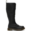 DR. MARTENS' DR. MARTENS BLACK VIRGINIA KNEE-HIGH BOOTS