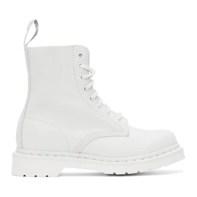 Dr. Martens' White 1460 Mono Pascal Boots In Black