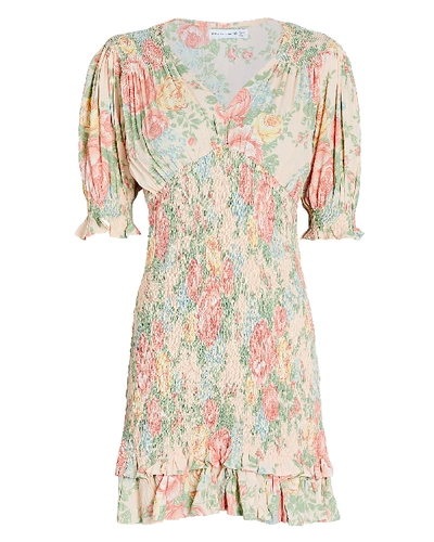 Faithfull The Brand Margherita Smocked Mini Dress - S - Also In: M, L, Xs In Pink