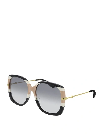 Gucci Patterned Squared Sunglasses In Multicolour