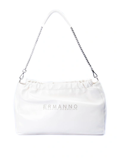 Ermanno Scervino Patent Faux Leather Bag In Cream