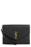Saint Laurent Monogram Quilted Leather Clutch In Noir