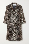 GANNI LEOPARD-PRINT LINEN AND COTTON-BLEND COAT