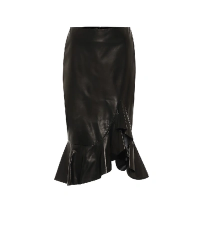 Tom Ford Women's Asymmetric Leather Midi Skirt In Black