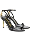 TOM FORD PADLOCK LEATHER SANDALS,P00488582