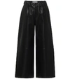 LOEWE HIGH-RISE CROPPED LEATHER PANTS,P00488602