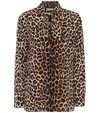 SAINT LAURENT LEOPARD-PRINT SILK BLOUSE,P00489960