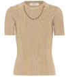 GIVENCHY EMBELLISHED RIBBED-KNIT TOP,P00496014