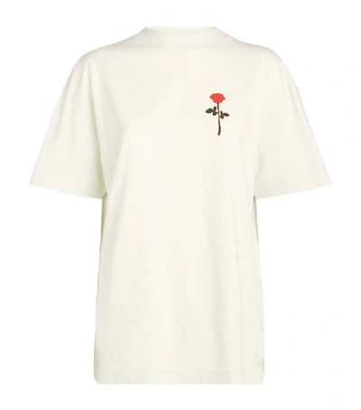 Palm Angels Rose T-shirt In White