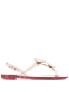 CASADEI HEART CRYSTAL-EMBELLISHED SANDALS