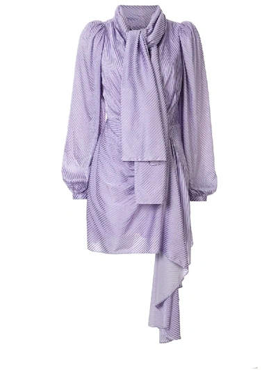 Acler Blackburn 条纹不对称连衣裙 In Purple