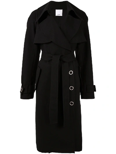 Acler Walsh Midi Trench Coat In Black