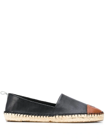 Ralph Lauren Contrast Toecap Espadrilles In Black