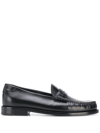 SAINT LAURENT MONOGRAM LEATHER LOAFERS