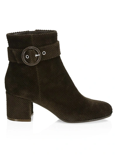 Gianvito Rossi Lucas Velvet Corduroy Ankle Boots In Mocha