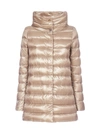 Herno Amelia Down Jacket In Beige Nylon In Tortora Chiaro