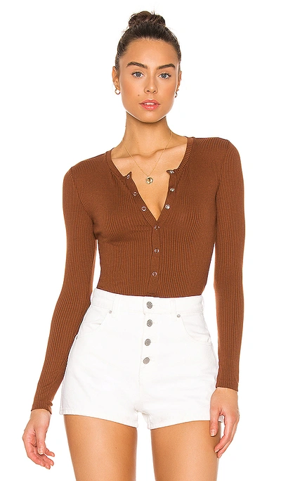 Privacy Please Peoria Bodysuit In Chocolate Brown