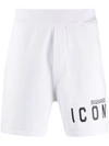 Dsquared2 Icon Elasticated Waist Bermuda Shorts In White