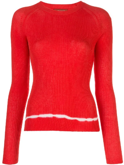 Altuzarra Kazuko Ribbed Tie-dyed Pima Cotton-jersey Sweater In Red