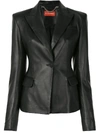 Altuzarra Fenice Two-button Leather Jacket In Black