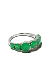 BRUMANI 18KT WHITE GOLD, DIAMOND AND JADE RING