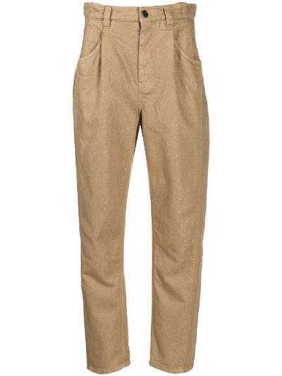 Brunello Cucinelli High-waisted Straight-leg Jeans In Brown