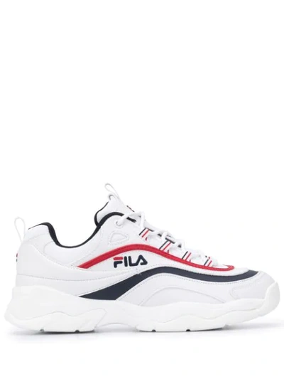 Fila ray trainers white on sale fila navy red