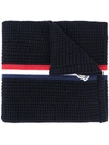 MONCLER WEB DETAIL KNITTED SCARF