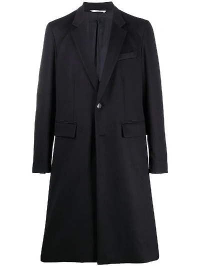 Valentino Single-breasted Coat In Blue