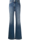 VERSACE FADED-EFFECT FLARED JEANS