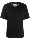 VICTORIA VICTORIA BECKHAM LOGO LINED CREW NECK T-SHIRT