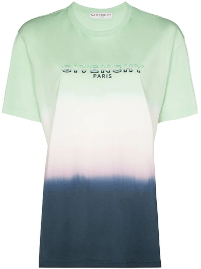 Givenchy Tricolor Tie-dye Logo T-shirt In Blue