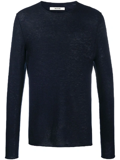 Zadig & Voltaire Teiss Fine-knit Sweater In Blue