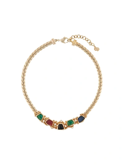 Pre-owned Dior 1980s  Jewelled Necklace In Gold