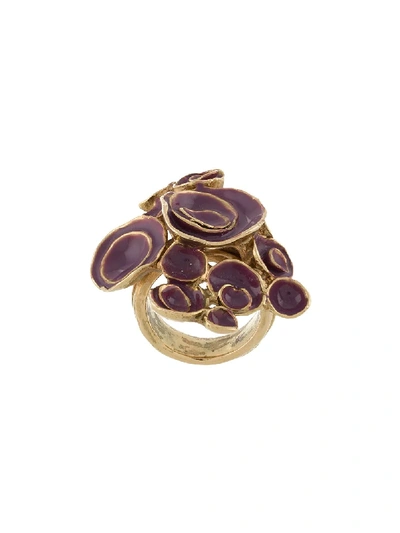 Pre-owned Saint Laurent 2000 Arty Ring In Purple