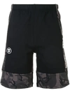 AAPE BY A BATHING APE CONTRAST PANEL TRACK SHORTS