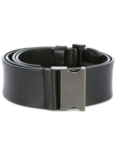 Pre-owned Prada Side Release Buckle Belt In Black